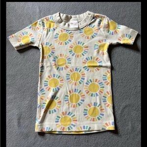 Hanna Andersson Sleep Shirt Boys Girls 5 (110 cm) Off-white Pastel Suns Organic